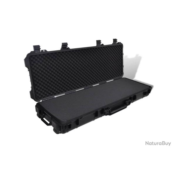 Valise de transport rigide noire 114 x 42 x 15 cm - Roulettes, mousse, �tanche & robuste