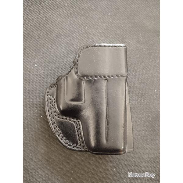 HOLSTER CROSS-OVER JMC GLOCK 42 DROITIER CUIR NOIR