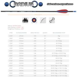 Lot de 12 tubes Skylon Radius ID4.2 en carbone 400