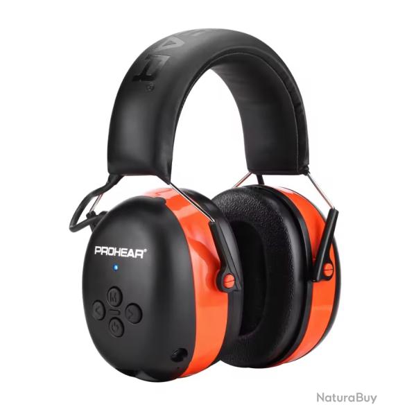 Casque de Protection Auditive �lectronique ZOHAN 5.0 Bluetooth R�duction du Bruit Orange