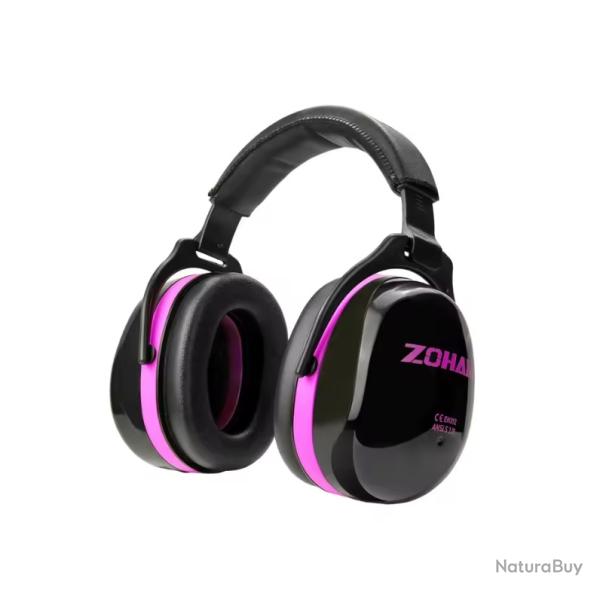 Casque Antibruit 28dB - Protection Auditive Confortable et R�glable Violet