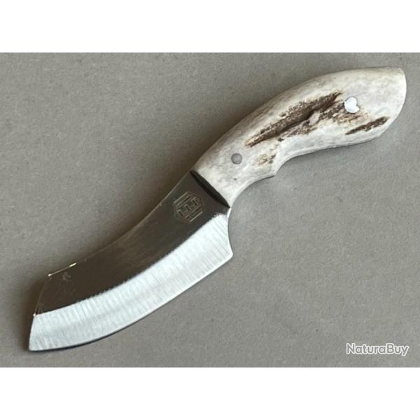 Couteau de d�p�ce forg� LLF manche bois de cerf s�rie chasse ench�res