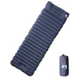 Matelas de camping autogonflant avec oreiller 1 personne gris alsavelo