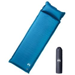 Matelas de camping autogonflant oreiller 1 personne turquoise alsavelo