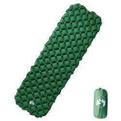 Matelas de camping gonflable 1 personne vert 190x58x6 cm alsavelo