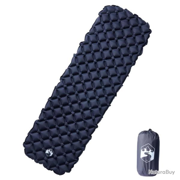 Matelas de camping gonflable 1 personne gris 190x58x6 cm alsavelo