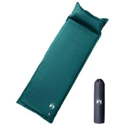 Matelas de camping autogonflant avec oreiller 1 personne vert alsavelo