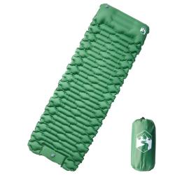 Matelas de camping autogonflant avec oreiller 1 personne vert alsavelo