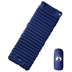 Matelas de camping autogonflant oreiller 1 personne bleu marine alsavelo