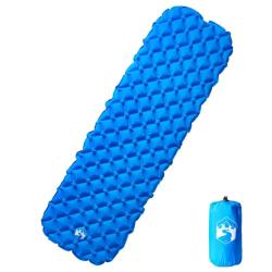Matelas de camping gonflable 1 personne bleu 190x58x6 cm alsavelo