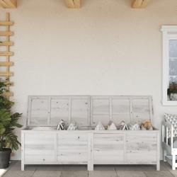 Bo&icirc;te de rangement de jardin blanc bois massif de sapin