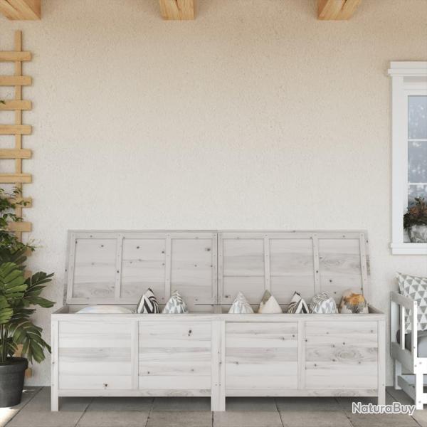 Bo�te de rangement de jardin blanc bois massif de sapin alsavelo