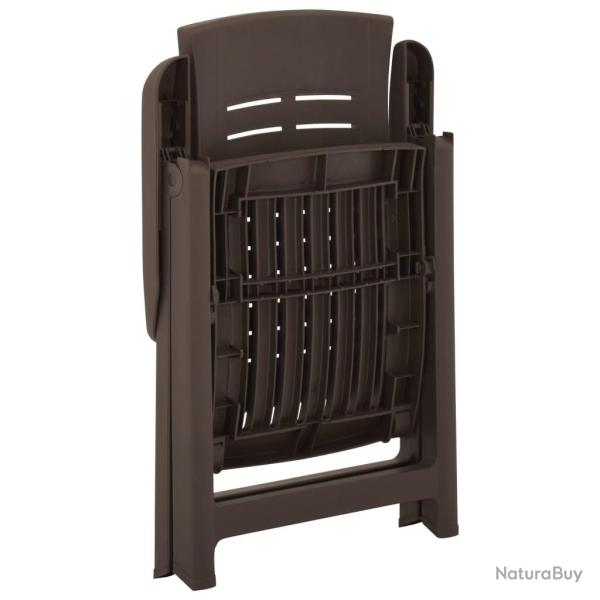 Chaises inclinables de jardin lot de 2 Plastique Moka alsavelo