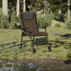 Chaise de p&ecirc;che avec accoudoir pliable taupe