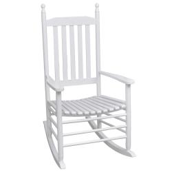 Chaise &agrave; bascule avec si&egrave;ge incurv&eacute; Blanc Bois