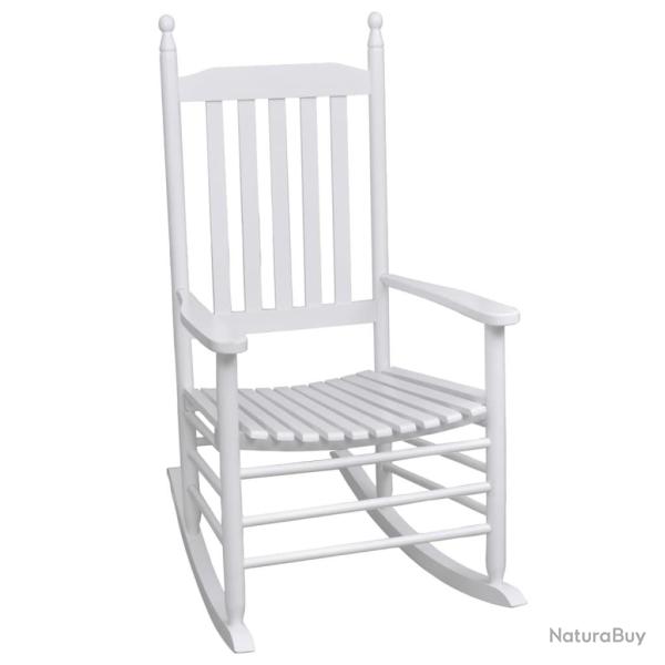 Chaise � bascule avec si�ge incurv� Blanc Bois