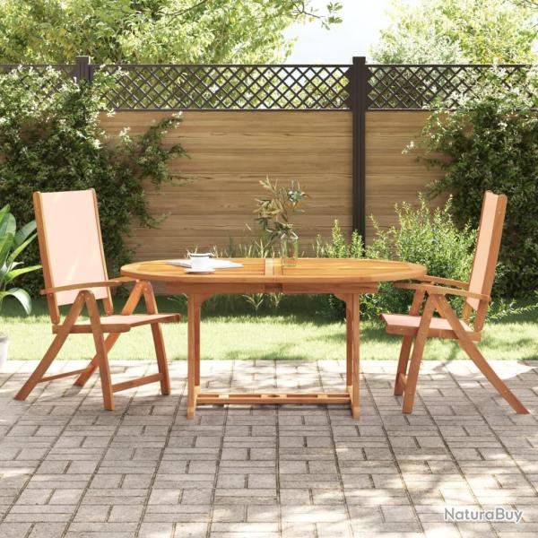 Chaises pliables de jardin lot de 2 bois d'acacia et textilne alsavelo