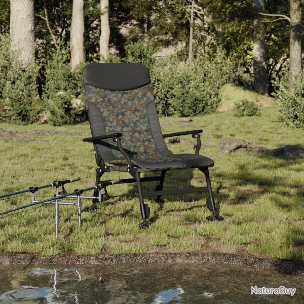 Chaise de pche avec accoudoir pliable camouflage alsavelo