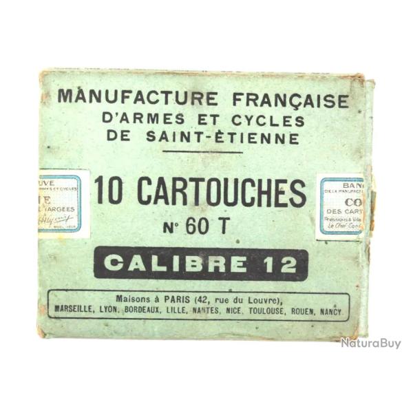 CARTOUCHES 12 MANUFRANCE POUDRE T - BOITE COMPLETE