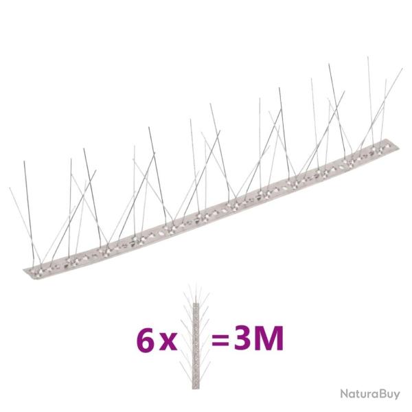 6 pointes � 5 rang�es contre oiseaux Inox 3 m