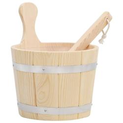 seau et louche pour sauna Bois massif de pin
