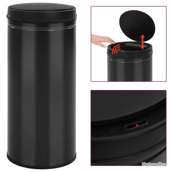 Poubelle � capteur automatique 80 L Acier au carbone Noir