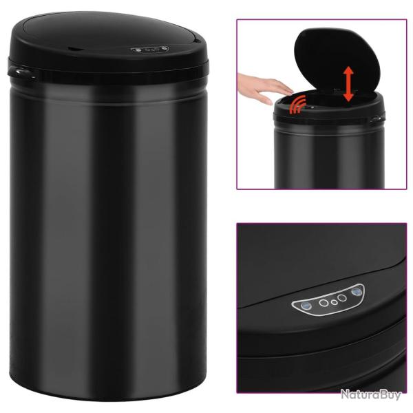 Poubelle � capteur automatique 40 L Acier au carbone Noir