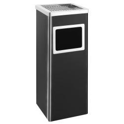 Poubelle &agrave; cendrier d'h&ocirc;tel 36 L Acier Noir