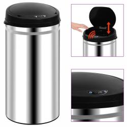 Poubelle &agrave; capteur automatique 50 L Acier inoxydable