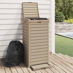 Poubelle d'ext&eacute;rieur marron clair 41x41x86 cm polypropyl&egrave;ne