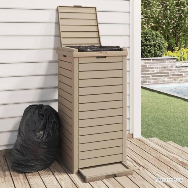 Poubelle d'ext�rieur marron clair 41x41x86 cm polypropyl�ne