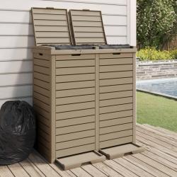 Poubelle d'ext&eacute;rieur marron clair 78x41x86 cm polypropyl&egrave;ne