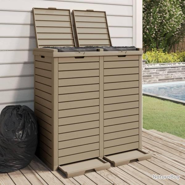 Poubelle d'ext�rieur marron clair 78x41x86 cm polypropyl�ne