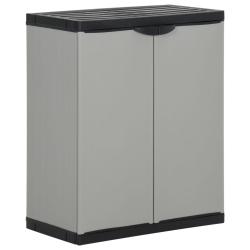 Armoire &agrave; d&eacute;chets de jardin Gris et noir 68x40x85 cm PP