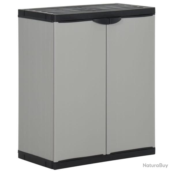 Armoire � d�chets de jardin Gris et noir 68x40x85 cm PP