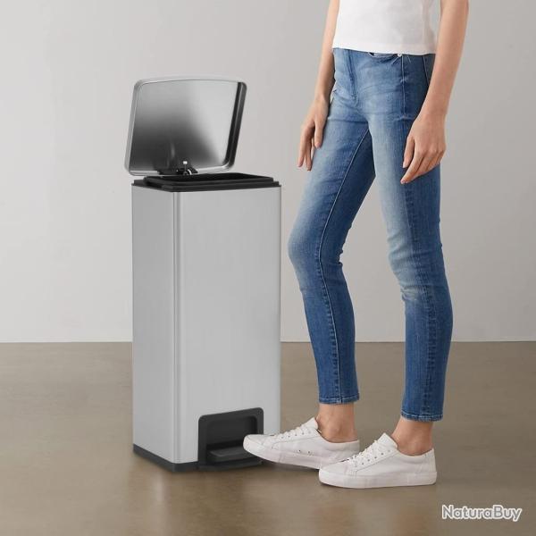 Poubelle � p�dale anti-empreinte 30 L Argent� Acier inoxydable