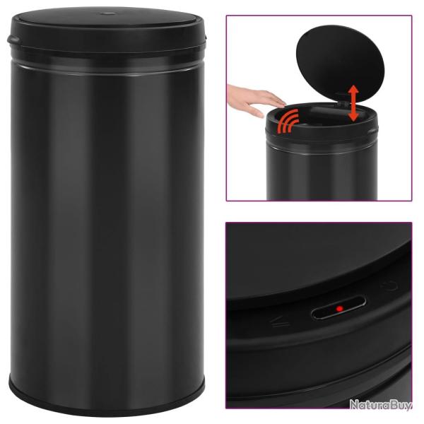 Poubelle � capteur automatique 60 L Acier au carbone Noir