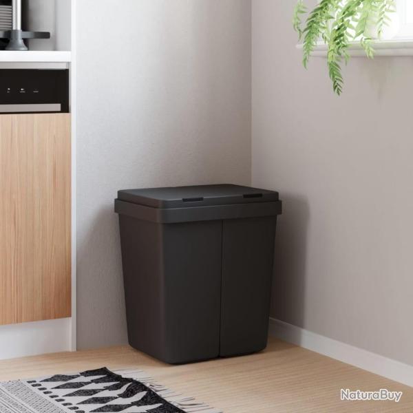 Poubelle double anthracite 2x25 L alsavelo