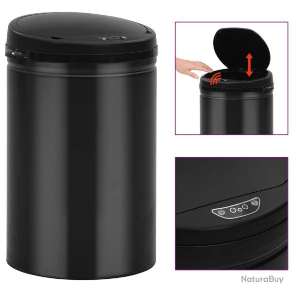 Poubelle � capteur automatique 30 L Acier au carbone Noir