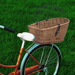 Panier arri&egrave;re de v&eacute;lo avec couvercle 55x31x36 cm Saule naturel