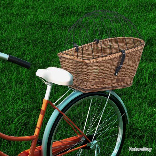 Panier arri�re de v�lo avec couvercle 55x31x36 cm Saule naturel alsavelo