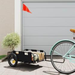 Remorque de v&eacute;lo noir tissu oxford et fer