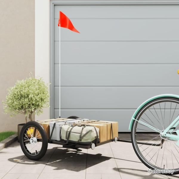 Remorque de v�lo noir 126x63x34 cm fer