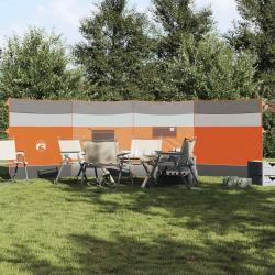 Brise-vent de camping gris et orange 510x153 cm imperm&eacute;able alsavelo