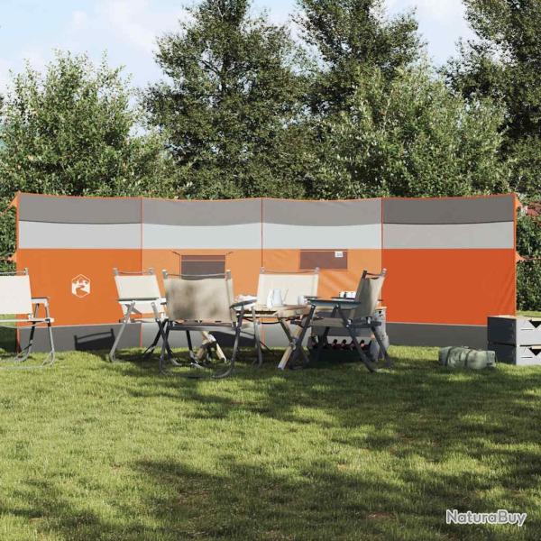 Brise-vent de camping gris et orange 510x153 cm impermable alsavelo