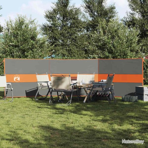Brise-vent de camping gris et orange 490x123 cm impermable alsavelo