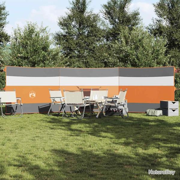 Brise-vent de camping gris et orange 508x130 cm impermable alsavelo