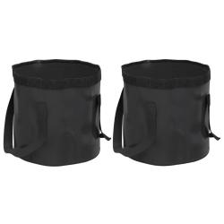 Seaux pliables 2 pcs noir 20 L PVC alsavelo