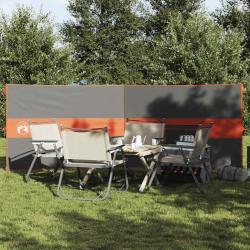 Brise-vent de camping gris et orange 344x120 cm imperm&eacute;able alsavelo