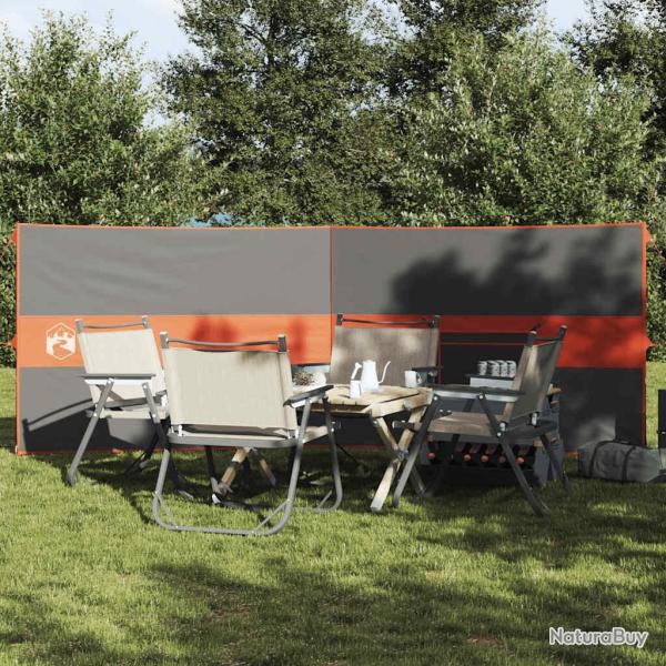Brise-vent de camping gris et orange 344x120 cm imperm�able